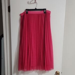 SHEIN Vibrant Red A-Line Tulle Skirt